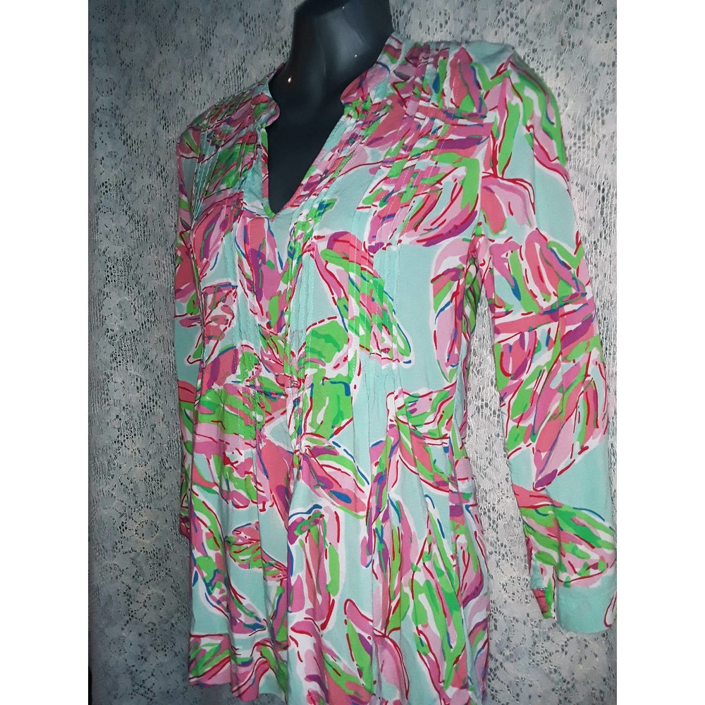 Lilly Pulitzer Sz. XS DOROTHY In The Vias Floral Long Sleeve Top - Picture 2 of 8